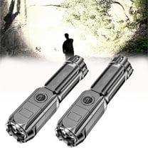 LED Rechargeable Flashlight | 900000 Lumens Super Bright Adjustable Beam | Waterproof Impact-Resistant ABS | 3 Lighting Modes | USB Micro Charging | Includes 2 Flashlights | 5.12x1.4in