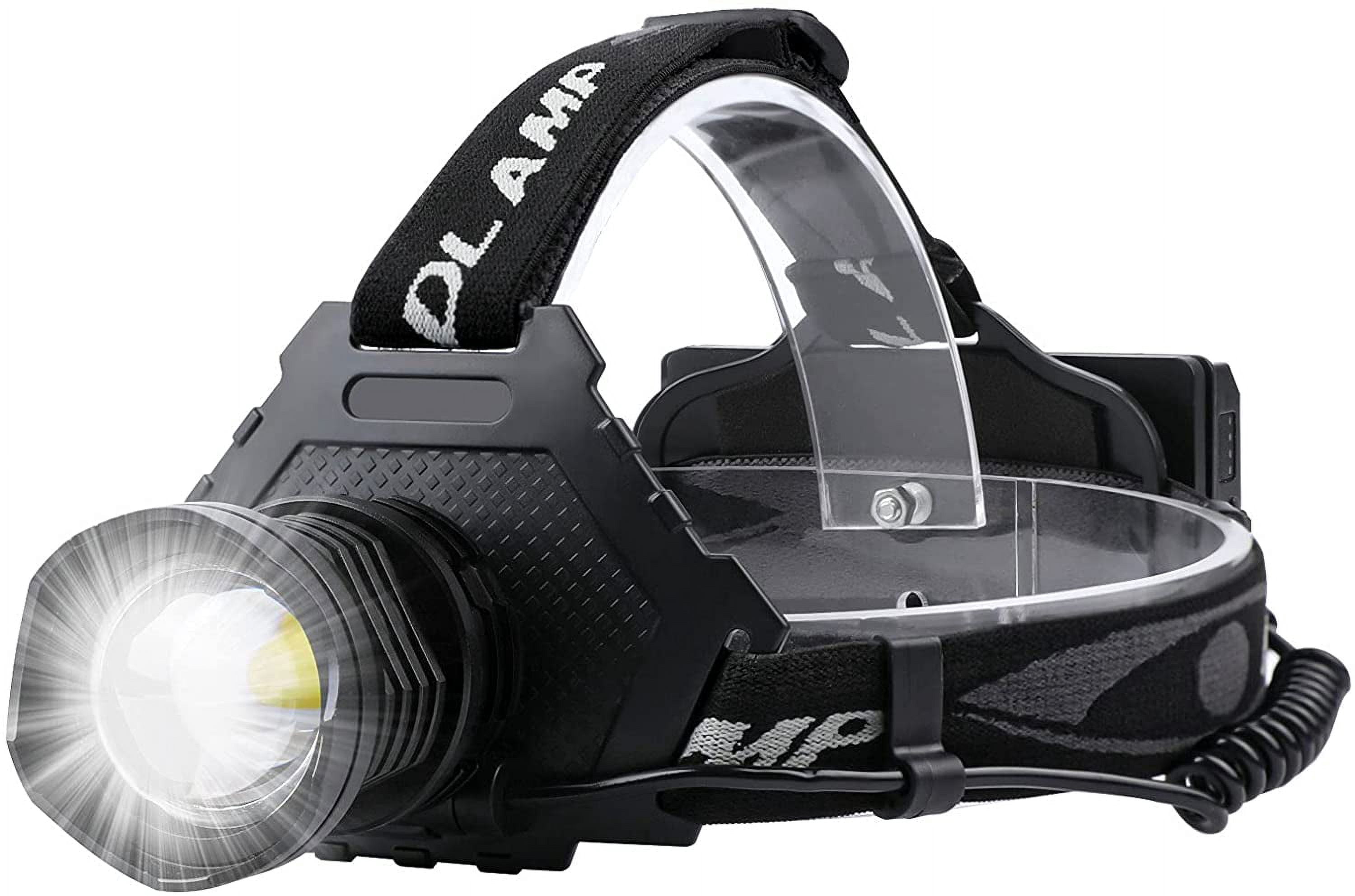 LED Rechargeable Headlamp, 90000 Lumens Super Bright with 5 Modes and IPX7 Level Waterproof USB Rechargeable Headlamp, 90 Adjustable, Suitable for Outdoor Camping, Running, Cycling,Climbing, Etc