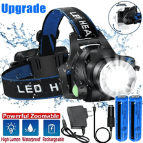 LED Rechargeable Headlamp Super Bright Headlight 90° Adjustable for Outdoor Camping, Running