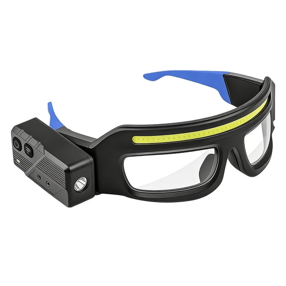 LED Rechargeable Headlight Glasses Motion Sensor Five Light Modes USB-C Powered Eyewear for Outdoor Activities and Adventure Lighting