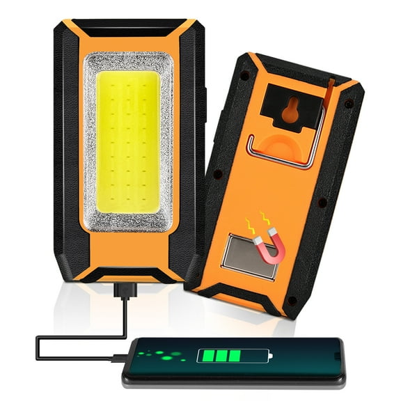 LED Rechargeable Magnetic Work Light 500Lumens, Hanging Hook 3 Lighting Modes, Job Site Lighting for Car Repairing, Camping