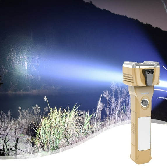LED Rechargeable Work Light Flashlight – Emergency Window Breaker, Cutting Knife, Magnetic Base, USB, ABS, 800mAh, 17.5cm, High Brightness Outdoor Camping