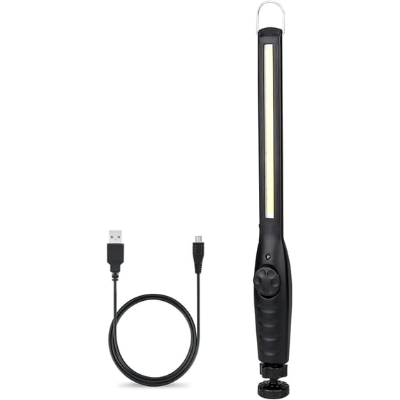 LED Rechargeable Work Light,Portable COB Underhood Worklight Inspection Lamp with Magnetic Base,Hook,360°Swivel for Mechanic,Garage,Emergency,Gift for Men Dad(Black)