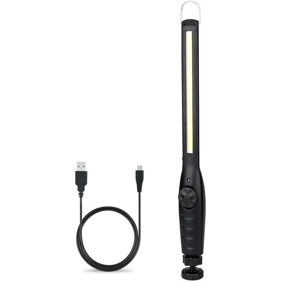 LED Rechargeable Work Light,Portable COB Underhood Worklight Inspection Lamp with Magnetic Base,Hook,360Swivel for Mechanic,Garage,Emergency,Gift for Men Dad(Black)