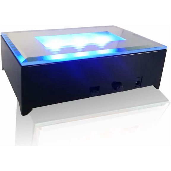 LED Rectangular Light Display Base for Crystals Glass Art Light Display Stand 3D LED Lights Ornament Lamp - Black