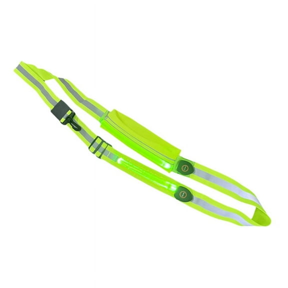 LED Reflective Belt Sash with Phone Holder, High Visibility Reflective Running Gear Rechargeable Light Up Safety Lights