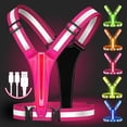 thumbnail image 1 of LED Reflective Running Vest Gear, LED Reflective Vest Running Gear, 5 Colors Lights Up Running Vest, USB Rechargeable Light Up High Visibility Running Vest, Adjustable Size for Men Women Kids, 1 of 10