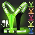 thumbnail image 1 of LED Reflective Running Vest Gear, LED Reflective Vest Running Gear, 5 Colors Lights Up Running Vest, USB Rechargeable Light Up High Visibility Running Vest, Adjustable Size for Men Women Kids, 1 of 10