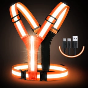 LED Reflective Running Vest Gear,Light Up Vest Runners Night Walking USB Rechargeable,Up to 11hrs Light with Adjustable Waist/Shoulder for Women Men Kids