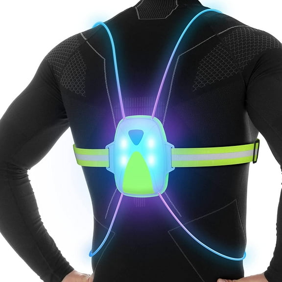 LED Reflective Running Vest with Front Light, High Visibility Safety Gear for Runners, Men & Women for Running, Cycling, or Walking at Night