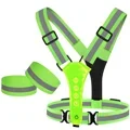 LED Reflective Vest Cycling Reflective Safety Vest Electric Scooter Flashing Vest USB Rechargeable LED Vest Running Jogging Fish (3 PCS)