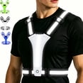 thumbnail image 1 of LED Reflective Vest Running Gear, 3 Lights Colors High Visibility Reflective Running Gear Rechargeable Light Up Running Vest for Walking Running Cycling, Adjustable for Men Women Kids, White, 1 of 11