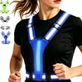 thumbnail image 1 of LED Reflective Vest Running Gear, 3 Lights Colors High Visibility Reflective Running Gear Rechargeable Light Up Running Vest for Walking Running Cycling, Adjustable for Men Women Kids,Blue, 1 of 11