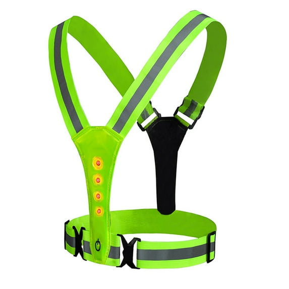 LED Reflective Vest USB Rechargeable Vest Safety Gear Adjustable Night Running LED for Men/Women/Child