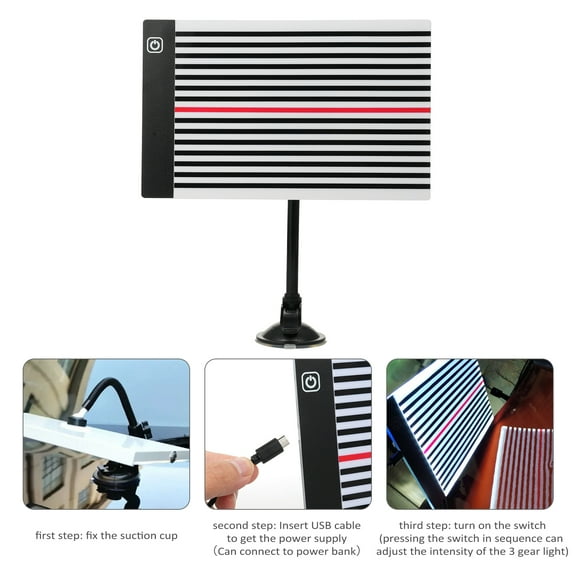 LED Reflector Line Board Light Paintless Dent Finder Lamp Car Repairing Accessory Dent Detector For Car Body 24x15cm/9.45x5.9inch