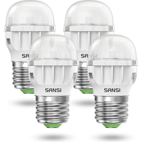 LED Refrigerator Light Bulb 45W Equivalent, 5000K Daylight White 450 Lumen 4W Appliance Light Bulb A11 Small LED Light Bulb, E26 Freezer Home Light Bulbs, Waterproof, Non-Dimmable, 4-Pack