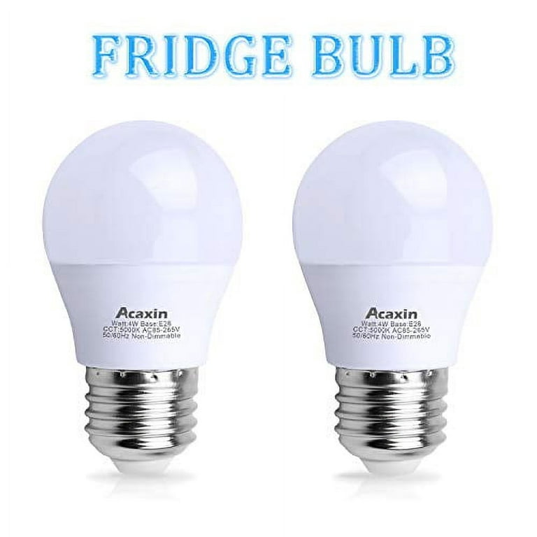 Acaxin LED Refrigerator Light Bulb 4W 40Watt Equivalent, Acaxin Waterproof  Frigidaire Freezer LED Light Bulb IP54, 120V E26 Daylight Wh