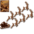thumbnail image 1 of LED Reindeer Wall Decorations Festive Christmas Lighting for Indoor Display Arrange Deer Glowing Figures Together or Apart to Create Cozy Ambience in Bedrooms Hallways Living Areas 2 Set-A(14PCS), 1 of 9
