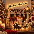 thumbnail image 1 of LED Reindeer Wall Decorations Festive Christmas Lighting for Indoor Display Arrange Deer Glowing Figures Together or Apart to Create Cozy Ambience in Bedrooms Hallways Living Areas 1 Set-A(7PCS), 1 of 9