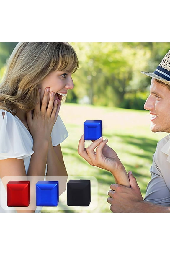 LED Ring Box with Light for Proposal, Engagement, Wedding - Velvet Interior, Jewelry Display Case for Men & Women - Romantic Gift Box for Valentine's Day, Birthday, Anniversary (Red & Blue