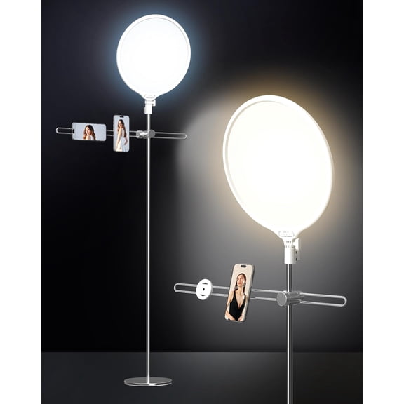 LED Ring Light with Stand 150cm, Professional 6000K Full-Screen Big Ring Lighting with Phone Holder, Selfie Lights for Studio Video Photography, , YouTube, Live Stream