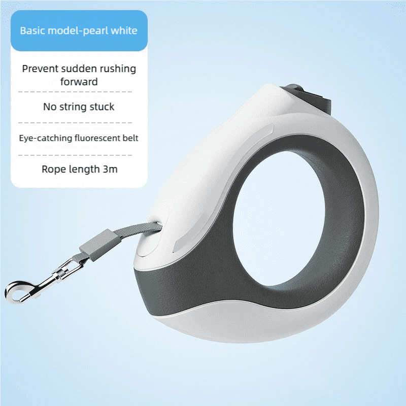 LED Ring - Shaped Retractable Dog Leash - Glow - in - the - Dark Pet Leash for Walking Dogs