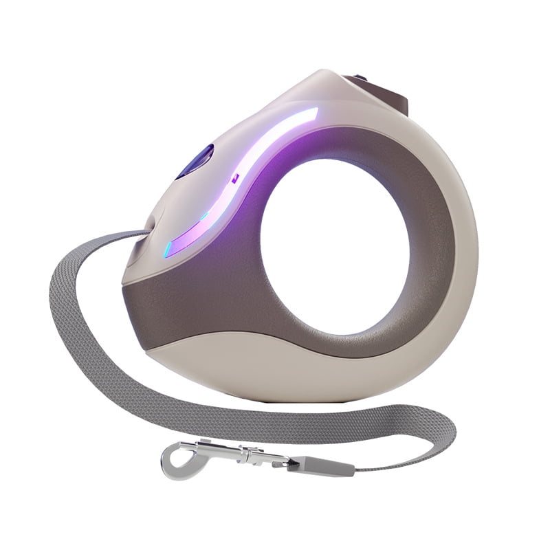 LED Ring - Shaped Retractable Dog Leash - Glow - in - the - Dark Pet Leash for Walking Dogs