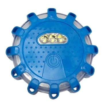 LED Road , Emergency Disc Beacon with Base & Hook Storage Bag Roadside Flashing Warning Lights for Car Truck Boats Blue