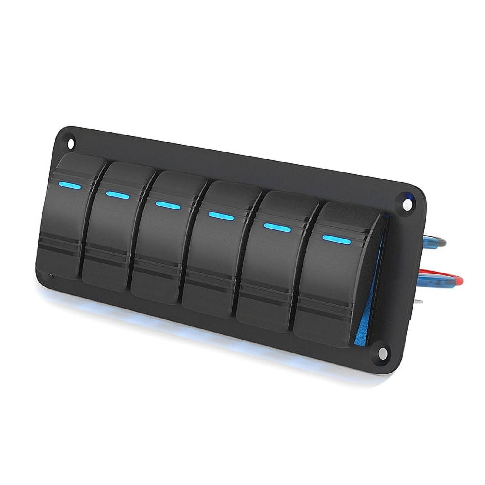 LED Rocker Switch Panel 12V 24V 6 Gang Car Switch Panel on OFF for ...