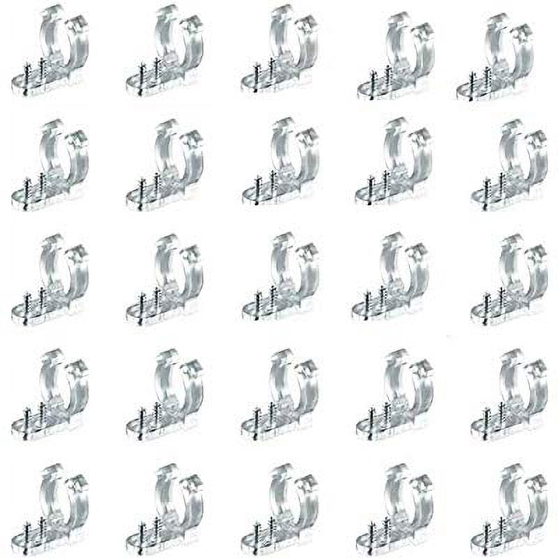 LED Rope Light Clips Holder 50 Pieces PVC Clips with 100 Piecs Screws