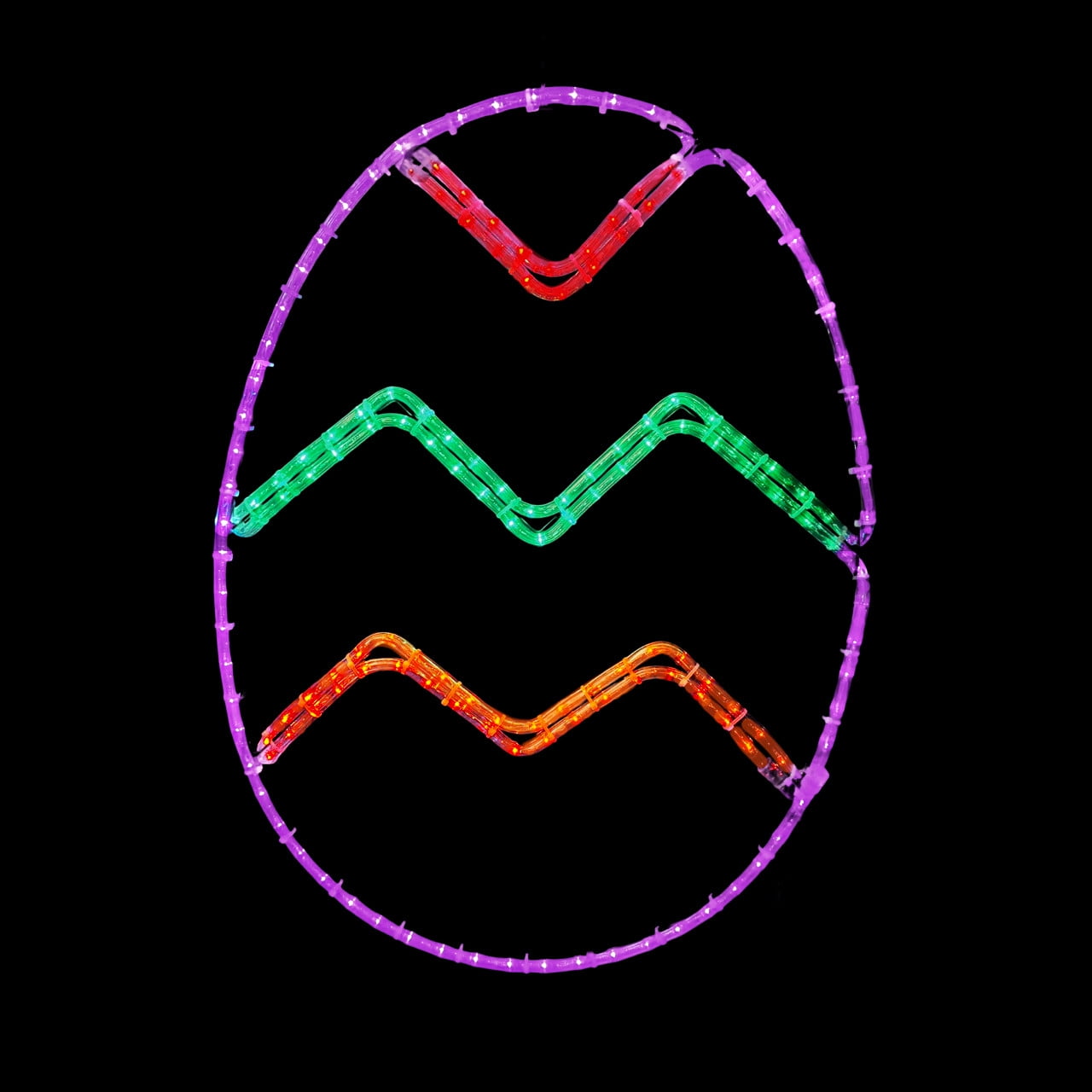 LED Rope Light Easter Egg Decoration -  Red, Purple, Green, Amber - 26.5 Inch