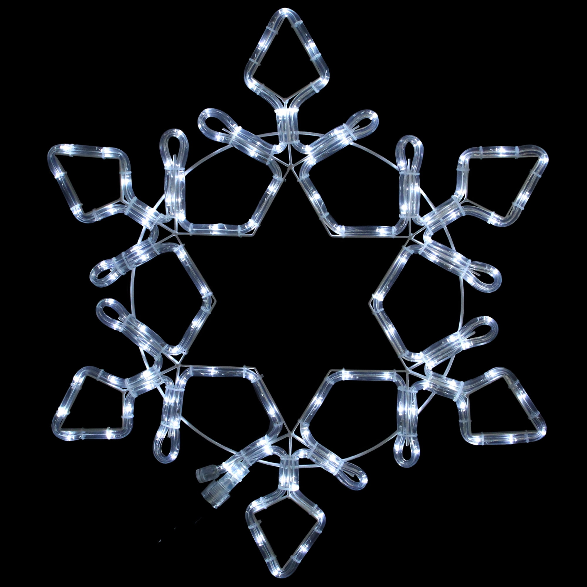 LED Rope Light Snowflake Commercial Christmas Decoration - White - 3'