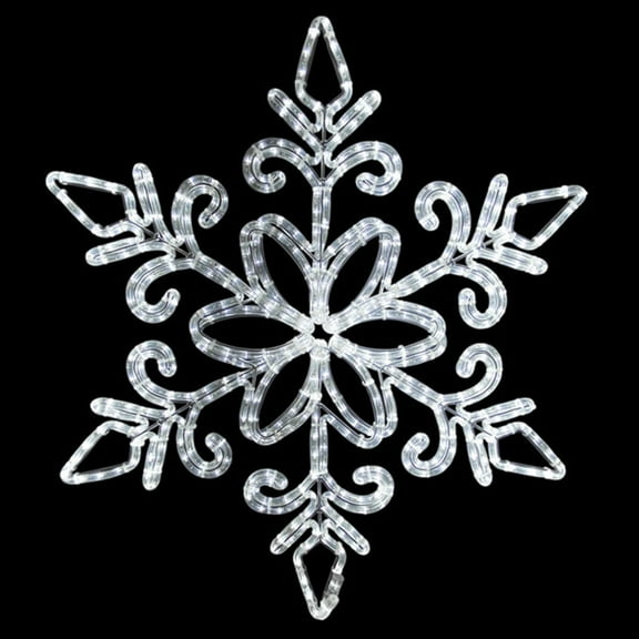 LED Rope Light Snowflake Decoration - Lighted Sign - Cool White - 33 Inch