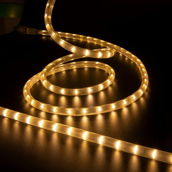 LED Rope Light Warm White LED 216LED 18FT 110v with Indoor and Outdoor Decorative Lighting,Waterpro of Light with UL Certified