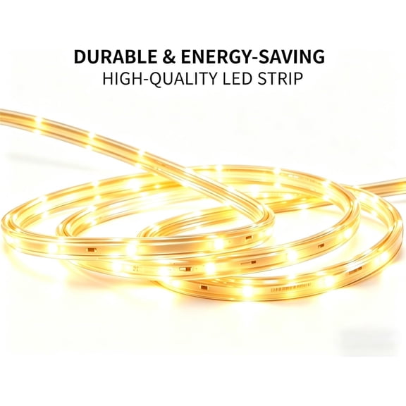 LED Rope Lights, 16.4ft Waterproof Connectable Strip Lighting, 3000K Soft White, Indoor Outdoor Mood Lighting for Home Christmas Holiday Garden Patio Party Decoration