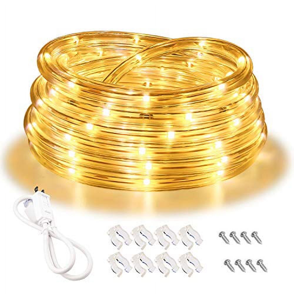 LED Rope Lights, 16ft Warm White Strip Lights, Connectable and Flexible