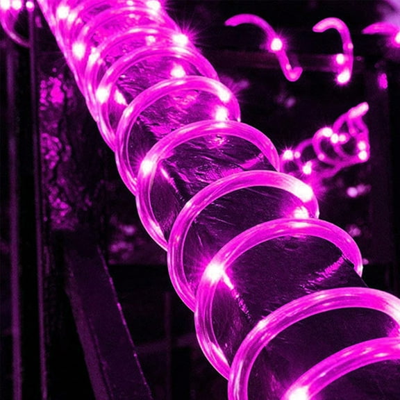 LED Rope Lights Battery Operated String Lights,39FT 100 LEDs 8 Modes Outdoor Waterproof Clear Tube Fairy Lights Dimmable/Timer with Remote for Camping Party Garden Holiday Decoration,Pink