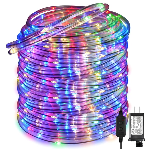 LED Rope Lights Outdoor, 164FT 500 LED Plug in Waterproof Tube Lights, Flexible 8 Modes String Lights for Indoor Room Garden Patio Pool Landscape Party Holiday Decoions, Multicolor
