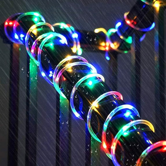 LED Rope Lights USB Powered String Lights,39FT 100 LEDs 8 Modes Outdoor Waterproof Clear Tube Fairy Lights Dimmable/Timer with Remote for Camping Party Garden Holiday Decoration,Multicolor