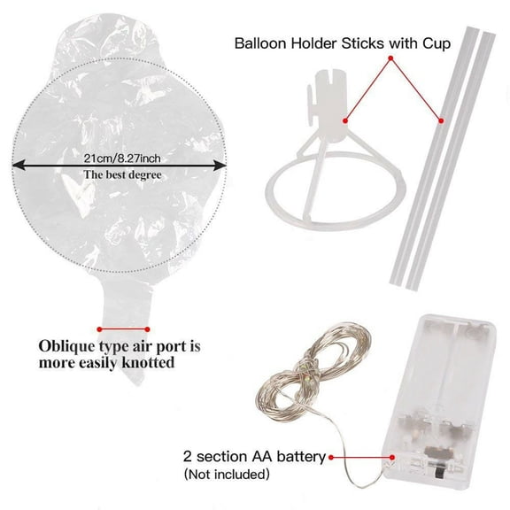 LED Rose Flower Bouquet Balloon with Manual Hand Pump Transparent Decoration Lights Valentine's Day Wedding Party Gift Romantic Surprise Proposal Decor