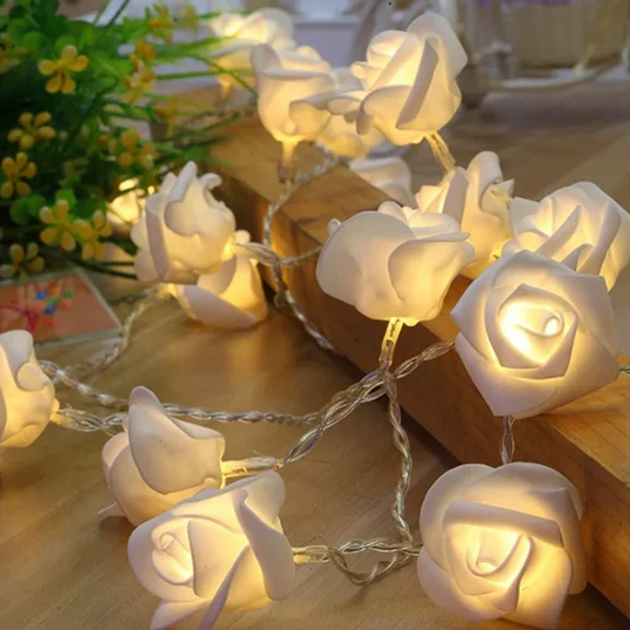 LED Rose Flower Cherry Blossom String Lights Warm White Fairy Lamp Decorative Light for Mother’s Day Wedding Party Garden Decor