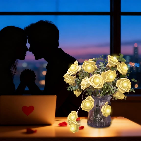 LED Rose Flower String Lights,Valentines Decoration,Romantic Valentines Light,Valentines Day Gift,Valentines Day LED Lights,Romantic Home Decor,Valentines Party Lights Valentines Decoration