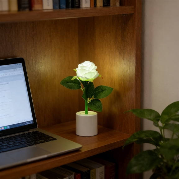 LED Rose Night Light – Flower Lamp with Blooming Effect, Romantic Pink Flower Table Lamp for Bedrooms, Valentine’s Day Gift & Home Decor