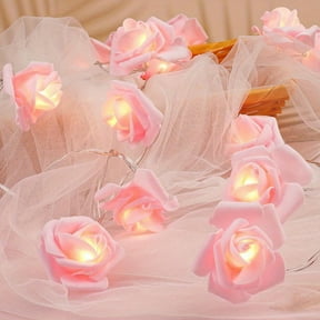 LED Rose String Lights | Pink Decorative Fairy Lights for Bedroom & Romantic Decor | 600cm Length | 1 Pack