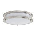 thumbnail image 1 of F9916-80-1-4K-Sunset Lighting-16 Inch 32W LED Flush Mount   Bright Satin Nickel Finish with White Poly Glass, 1 of 1