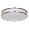 thumbnail image 1 of F9916-80-1-3K-Sunset Lighting-16 Inch 32W LED Flush Mount   Bright Satin Nickel Finish with Etched White Opal Glass, 1 of 2