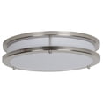 thumbnail image 1 of F9915-80-1-3K-Sunset Lighting-14 Inch 26W LED Flush Mount   Bright Satin Nickel Finish with Etched White Opal Glass, 1 of 1