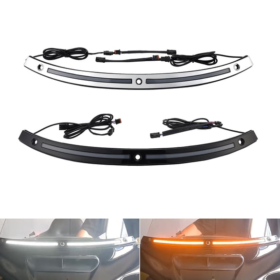 LED Running Turn Signal Light Windshield Trim for 2014+ Touring Electra Glide