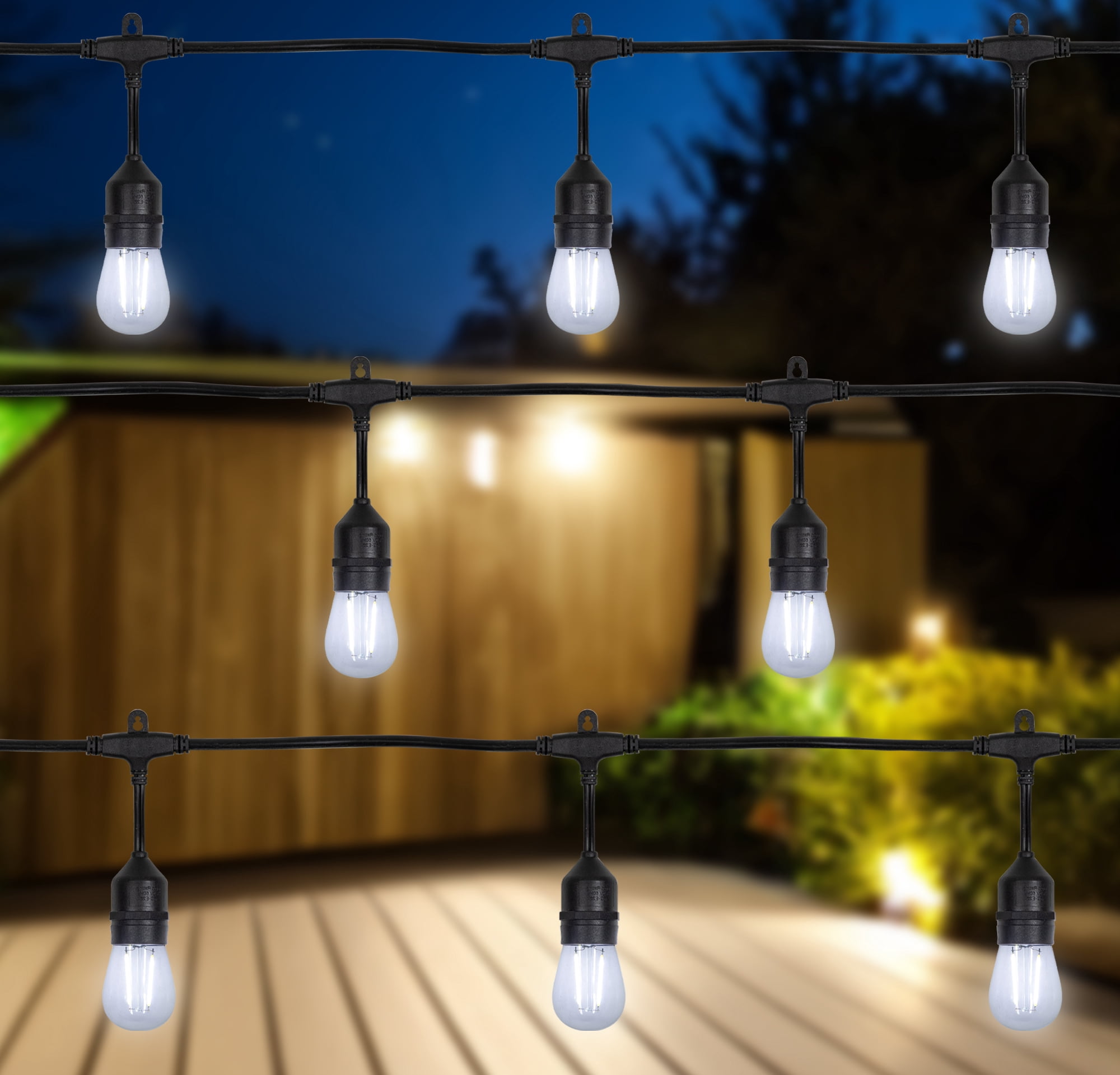 Northlight LED S14 Edison Bulb Indoor Outdoor Patio Light Set - 19.25' Black Wire - 20ct