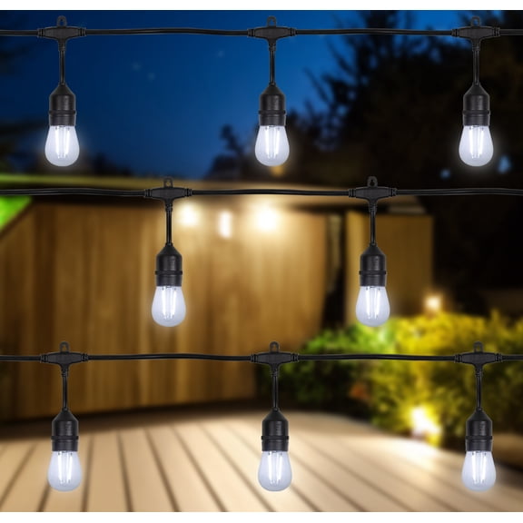 Northlight LED S14 Edison Bulb Indoor Outdoor Patio Light Set -  19.25' Black Wire - 20ct